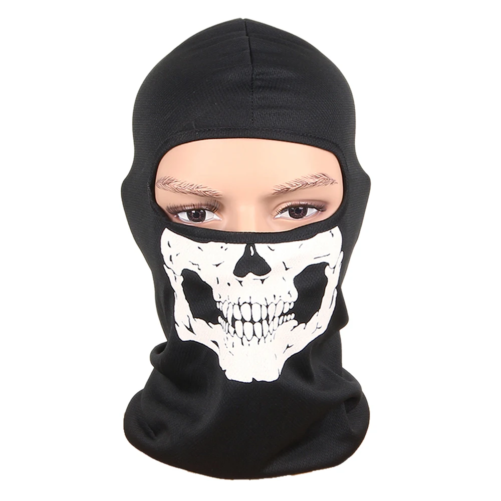 Motorcycle Balaclava Skull Print Moto Full Face Mask Windproof Skiing Head Neck Warmer Cycling Biker Hood Men Helmet Liner