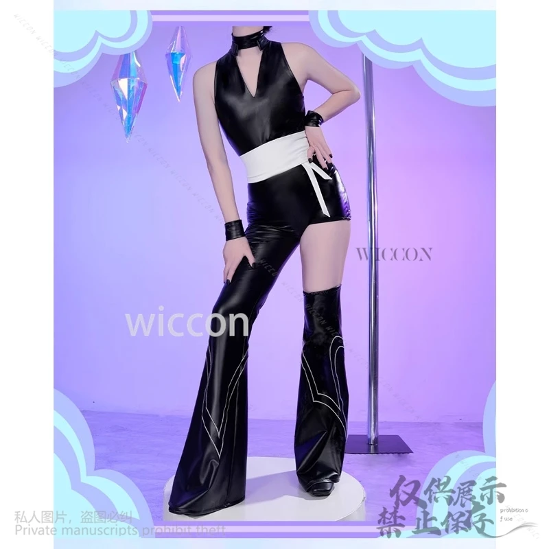 Angel Brother Jirai Kei أنيمي جديد اللباس الداخلي والتخزين مع Garterbelt تأثيري مخصص رائجة البيع اللاتكس Catsuit أسود أبيض الباروكات