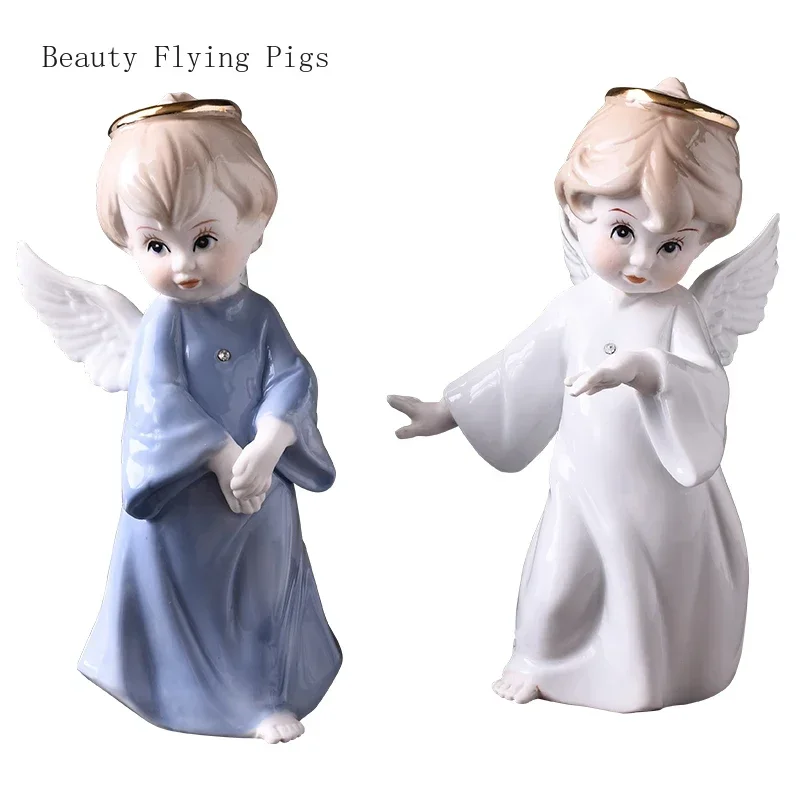 

1PCS Luxury European Style Ceramic Cherub Decoration, Home Furnishings, Desk Crafts, Wedding Gifts Desk Decoration Home Decor