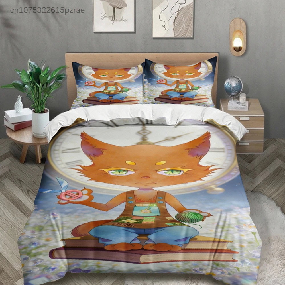 Cute Bedding Set Softville Cozy Town Fern The Quilt Fox With Duvet Cover & Pillowcase For Children's Bedroom Decor