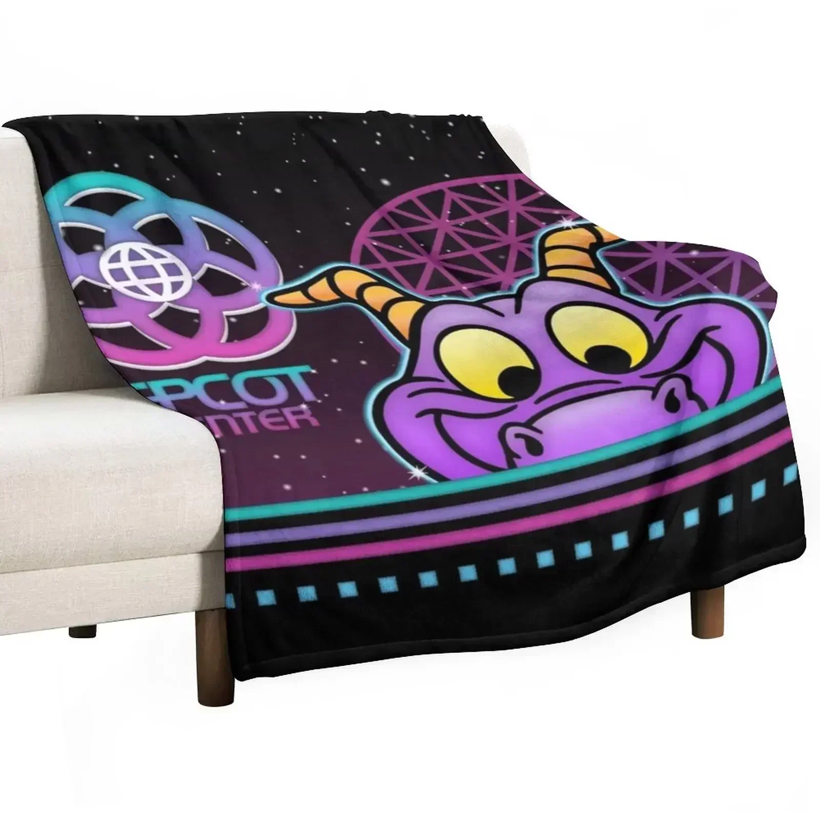 

80's Glow Figment Throw Blanket Breathable Lightweight Blanket for Adults Kids