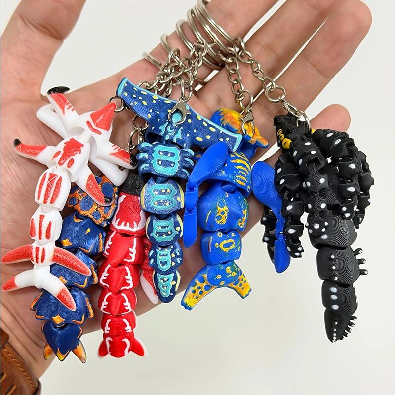 3D Printed Articulated Sea Monster Action Figure Multi-Jointed Movable Ocean Animal Model, Stress Relief Fidget Toy for Autism