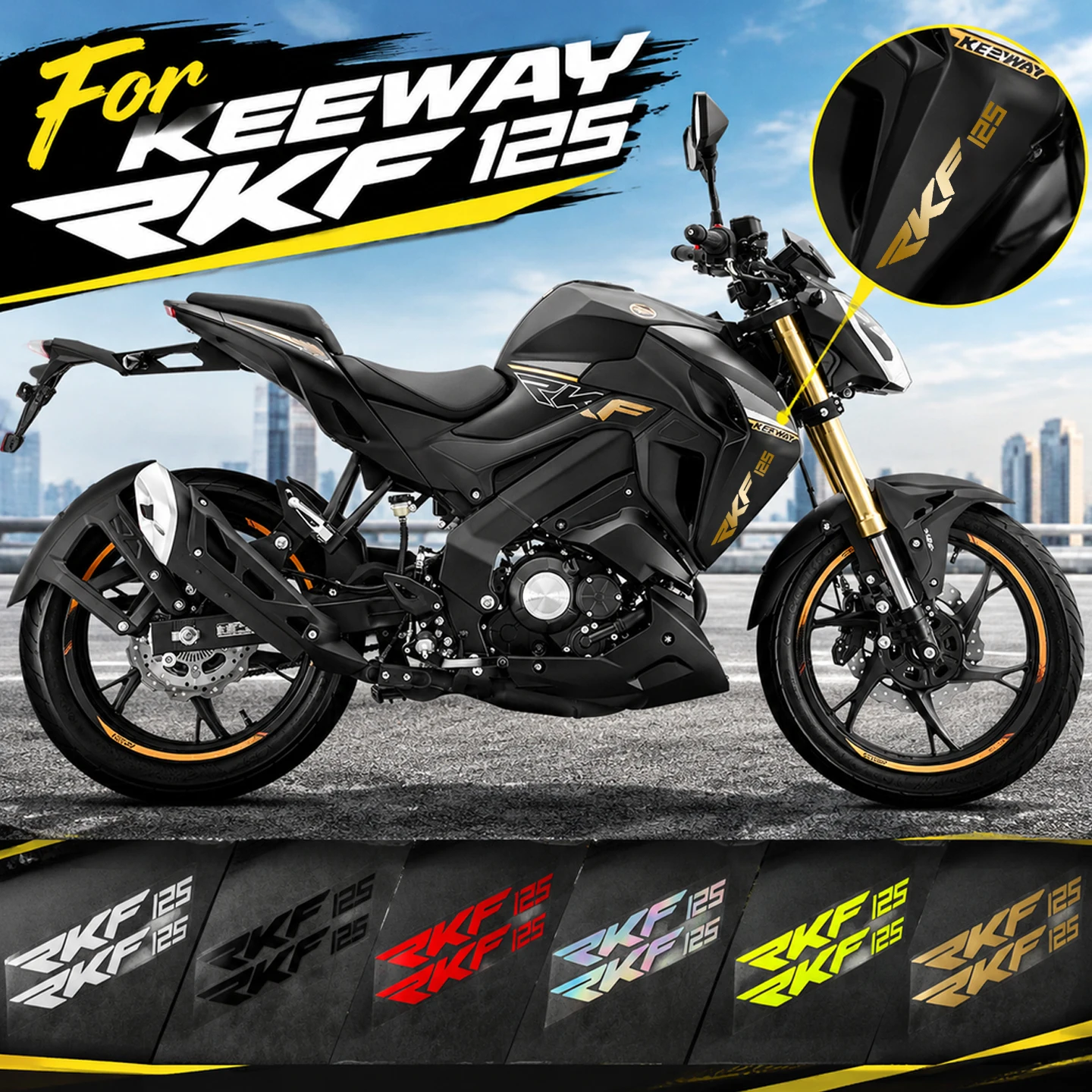 Motorcycle Stickers for Keeway RKF125 Adventure Scooter Decal Waterproof Vinyl Body Decoration Accessories