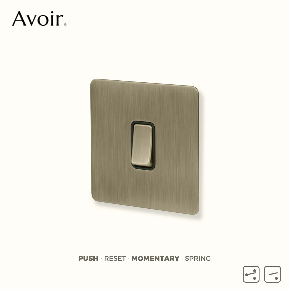 

Avoir Bronze Stainless Steel Panel Socket Outlet UK EU Type C Retro Push Button Momentary Switch 220V Reset Switches Wall Plugs