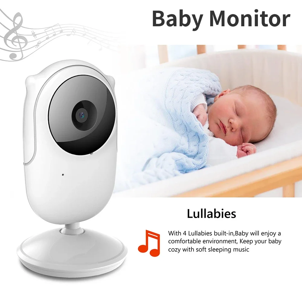 Baby Monitor Wireless 2.5 Inch Elderly Baby Safety Monitor Lullaby, Voice Intercom Camera Temperature Detection Night Vision