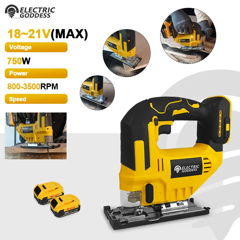 

Electric Goddess Cordless Jig Saw For Dewalt 20V Battery ﻿Electric Scroll Saw Multifunction Woodworking Power Tool
