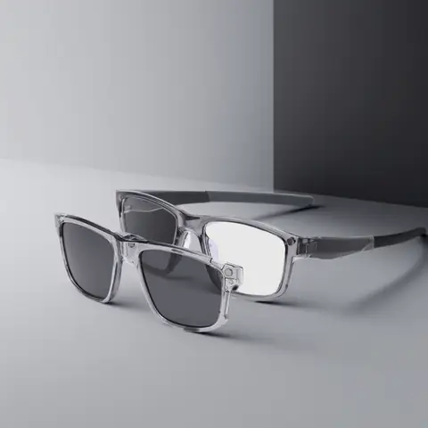 New multi-functional magnetic glasses case with polarized sunglasses for men,transparent gray glasses frame,women's set