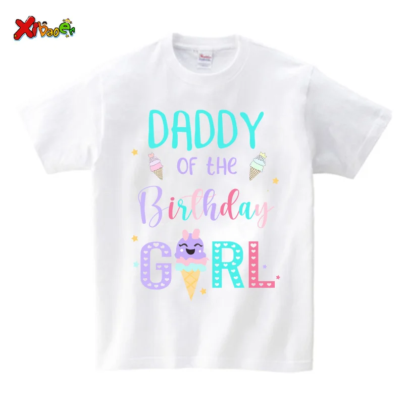 Family Outfit Matching Ice Cream Birthday Girl Sweet Family Shirt Party for Girls Party Clothes Outfit Baby Onesie Custom Name