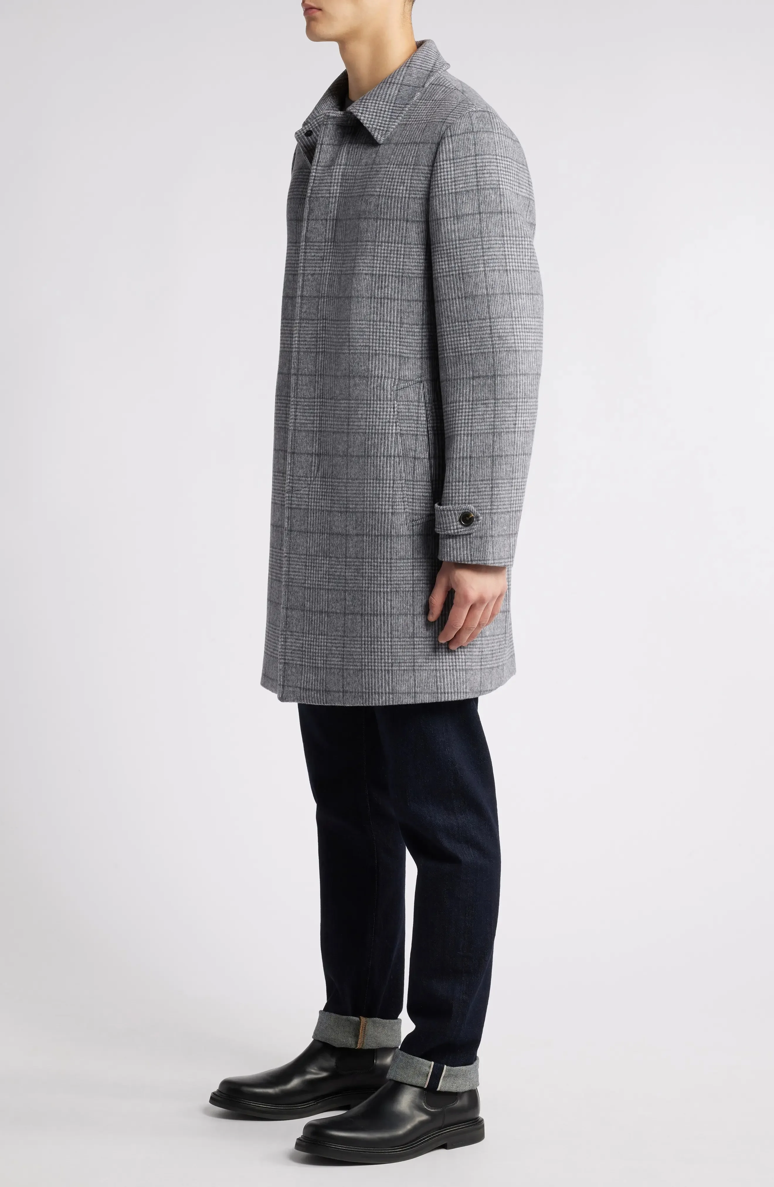 Cappotto da sposa da uomo grigio monopetto inverno autunno 1 pezzo cappotto a prova di freddo da uomo di media lunghezza caldo trench di lana personalizzato