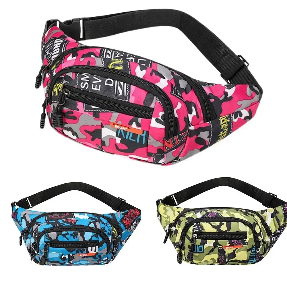 2024 Waterproof Waist Bag Korean-style high-capacity Outdoor Sports Fanny Pouch Canvas Banana Bag Women Men