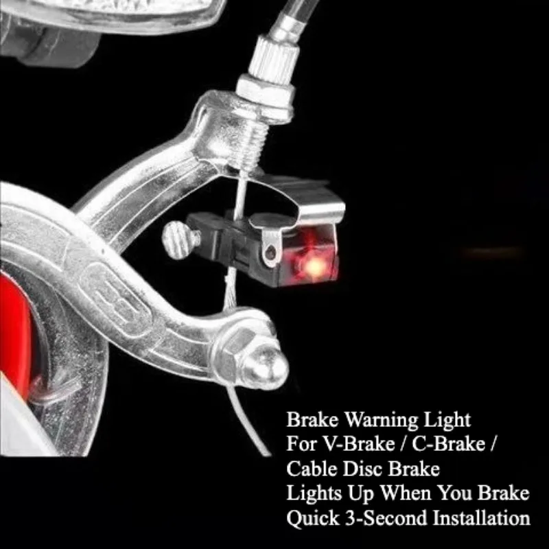 Luz Trasera de Freno LED para Bicicleta, Luz de Advertencia de Freno en V para Bicicleta Plegable de Montaña, para Ciclismo Nocturno