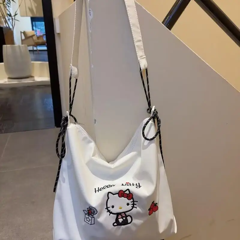 Sanrio Hello Kitty Crossbody Bag Girl Large Capacity Shoulder Bag Travel Storage Bag Waterproof Kawaii Cartoon Fashion Package
