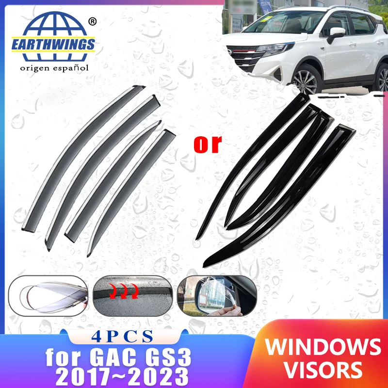 

Car Side Window for GAC GS3 2017~2023 2021 2022 Trumpchi Accessories Wind Deflectors Rain Eyebrow Guards Auto Awning Trim Cover