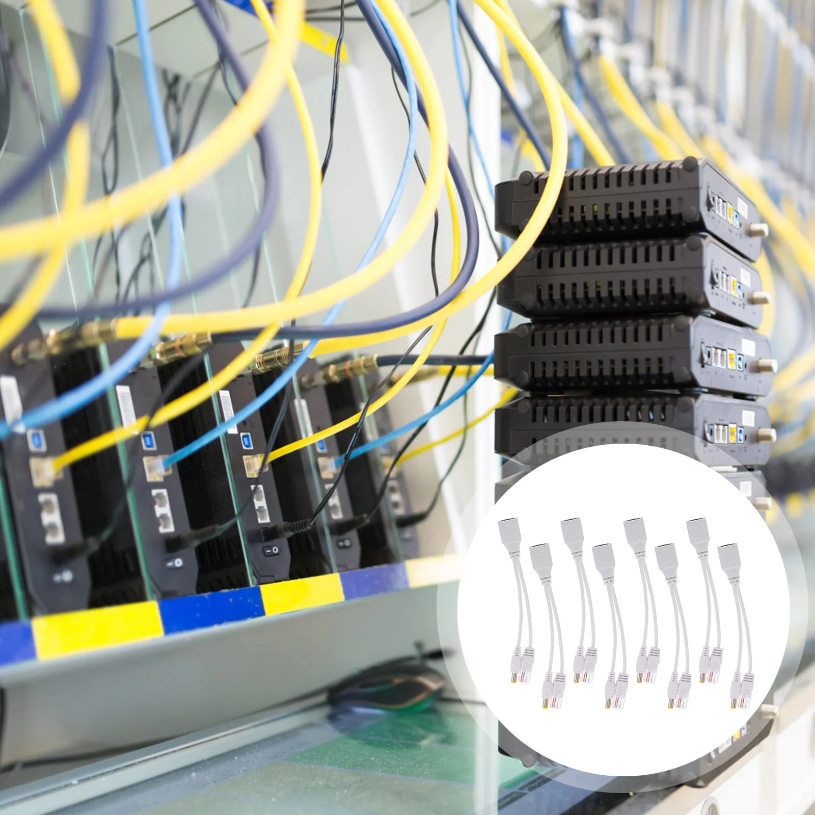 

8pcs Splitter Line 12V Passive For Security Camera Monitoring Router Switch Network Devices Dc Connector Power Supply Module