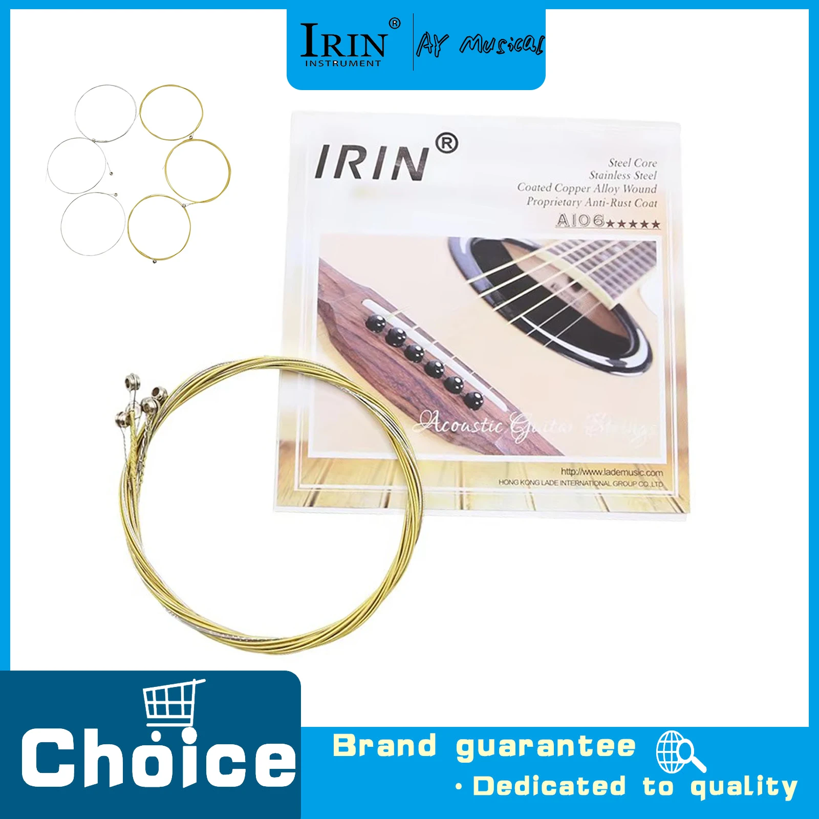 IRIN Folk Guitar String 6 Brass Alloy Strings Acoustic Guitar String Guitar Replacement Parts for Guitar Instrument Accessories