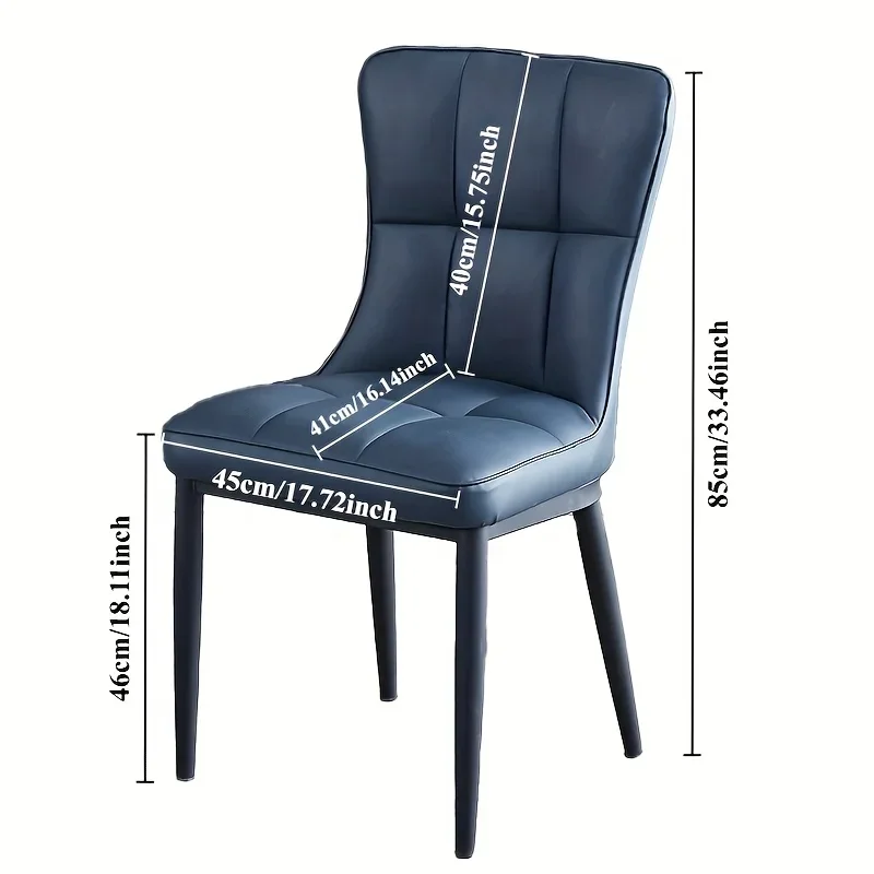 Modern Dining Chair with Soft Cushion and Metal Legs - Stylish Office Single Chair for Dormitory, Available in Green/Blue/Black image 5