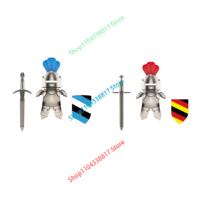 Anime Movies Medieval Military Armor Soldiers Knights French England Warriors Bricks Model Building Blocks for Kids Collect Toys