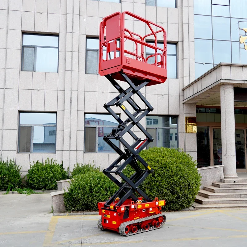 Plataforma elevadora eléctrica de pasamiento para hombre, elevador de tijera con batería, automático, hidráulico