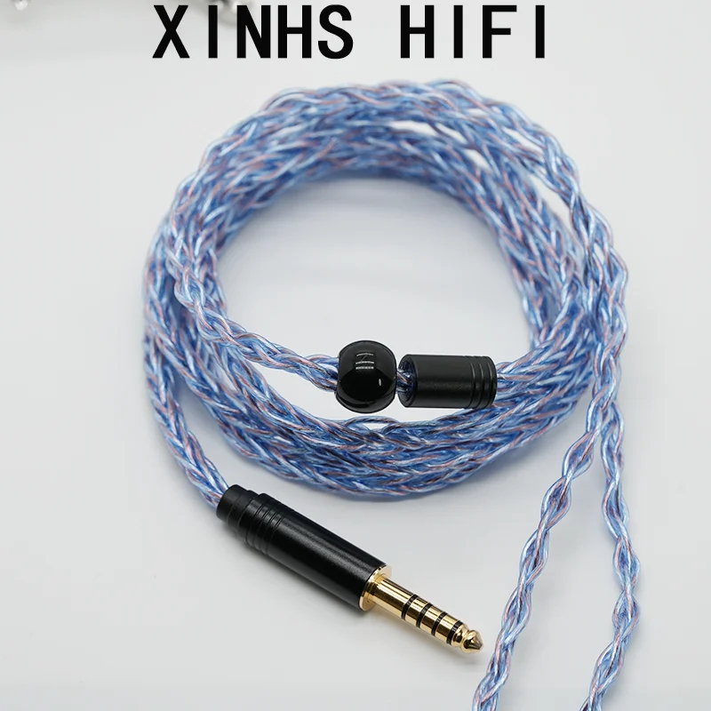 

XINHS HIFI 8-Core Single Crystal Copper Silver Plated Earphone IEM Cable With 3.5mm,4.4mm MMCX/0.78mm, and 2-Pin Connectors