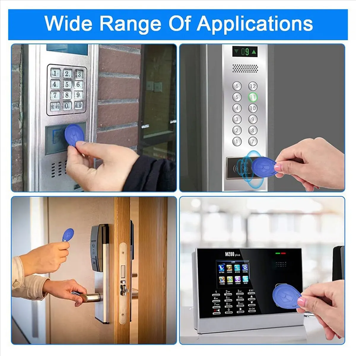 *ABDH 250개 쓰기 가능 125KHz RFID 키 폽 근접식 ID 카드 토큰 태그 재기록 가능 T5577 범용