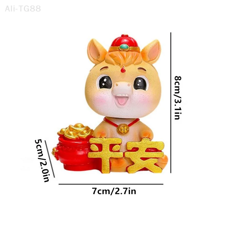 2026 لطيف سنة الحصان زخرفة الحصان العام التميمة دمية زودياك الحصان DIY بها بنفسك سطح المكتب الديكور سيارة زخرفة السنة الجديدة هدية