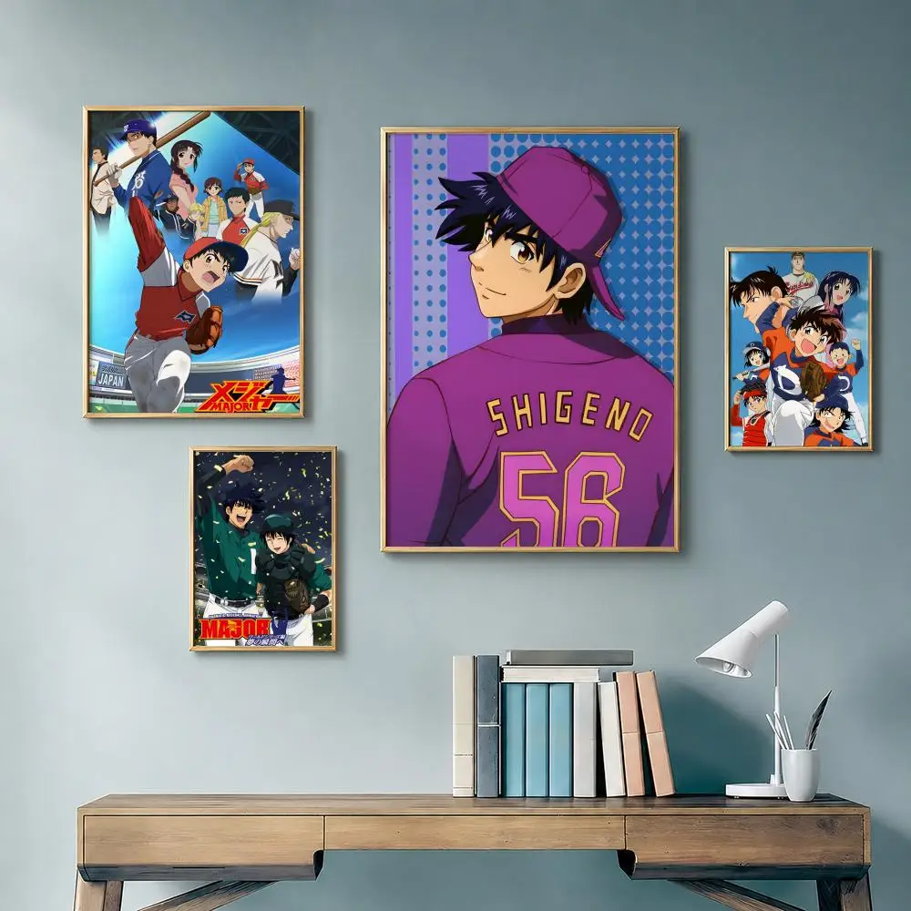 Sports Anime M-MajorS Poster Vintage Retro Anime Poster Stickers Peel and Stick Wall Art Home Decor