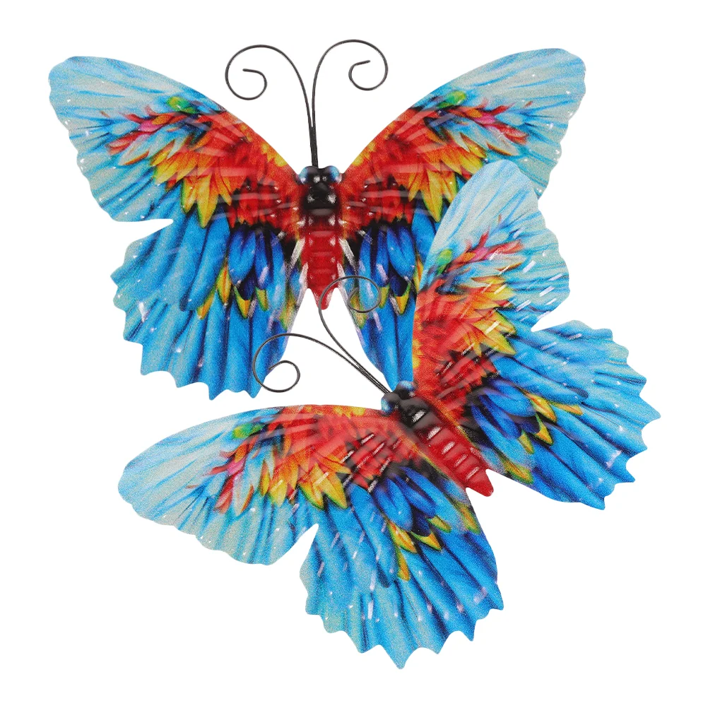 

Butterflies Wall Sculpture Wrought Iron Butterfly Pendant Outdoor Decor Hanging