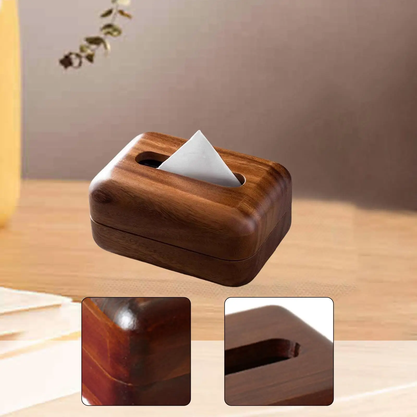 

Держатель для салфеток, деревянный прямоугольный многофункциональный чехол для салфеток, держатель для салфеток для стола, гостиной, ванной комнаты, кухни, декор