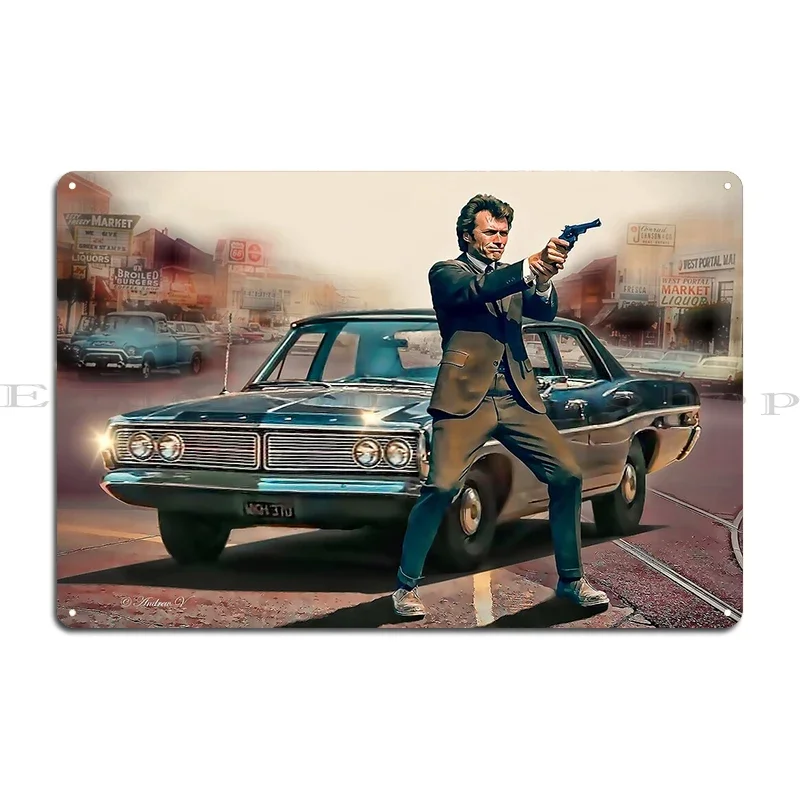 Klimt Eastwood Clint Eastwood Cigar Dirty Harry Clint Eastwood Metal Wall Pub Customize Garage Decoration Mural Tin Sign Poster