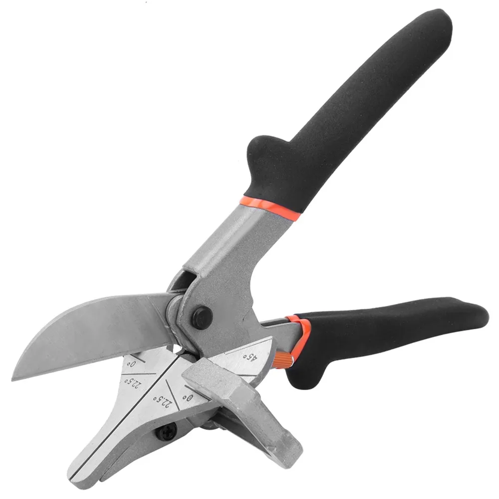 240mm/ 9.45in Length Trunking Multi Angel Scissors High Carbon Steel 22.5-45Degrees Adjustable Miter Shears Angle Cutter