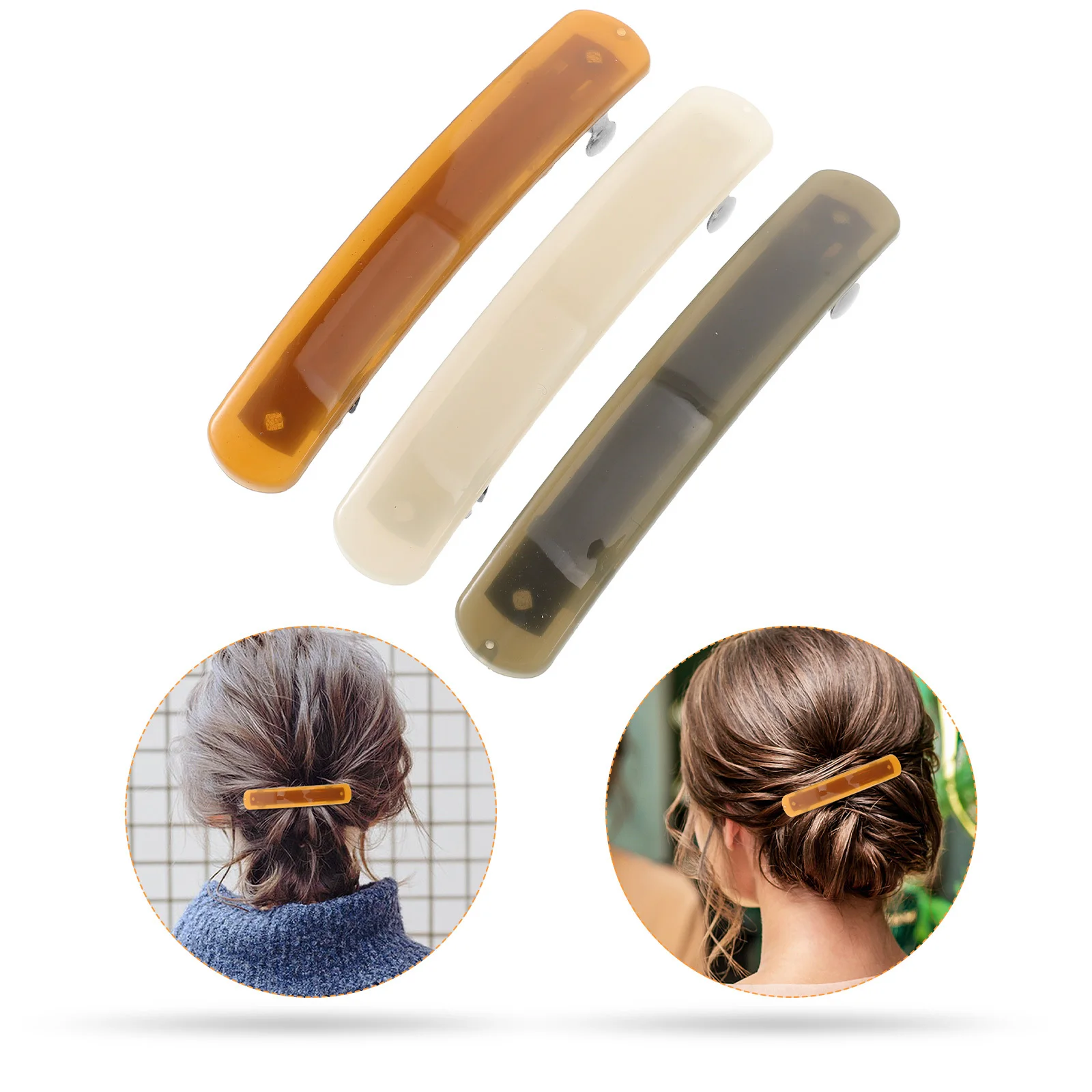 

3 шт., французские заколки для женщин: изогнутый держатель для хвоста, легкий винтажный головной убор, минималистичные аксессуары для волос, прочный