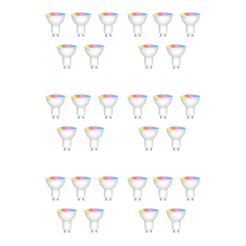 PTST 30PCS Tuya Wifi GU10 Smart LED Light Bulb Dimmable 6W 220V Smart Life App Control Spotlight Bulb Works With Alexa Google