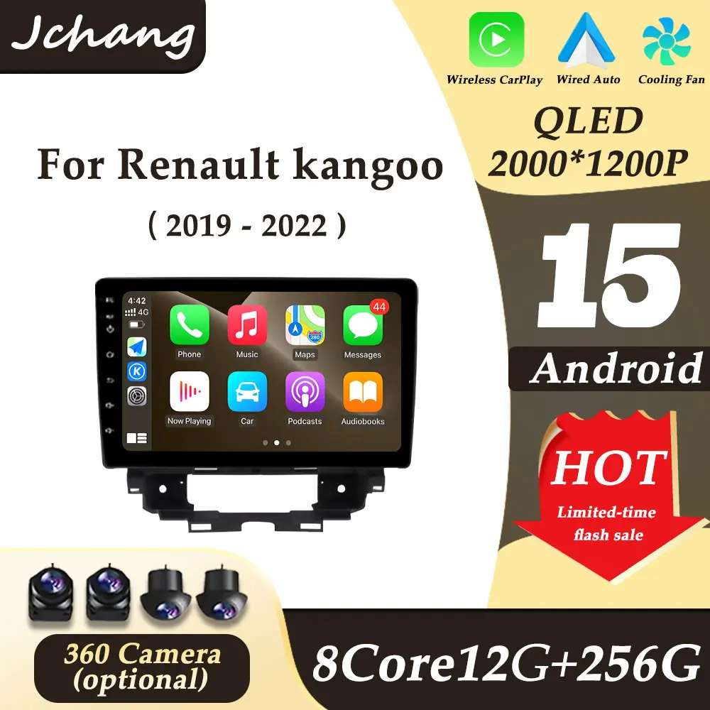 

10 inch Android Auto Split Screen for Renault kangoo 2019 - 2022 CarPlay Car Radio DSP WIFI BT GPS Navi Multimedi Player 2K QLED