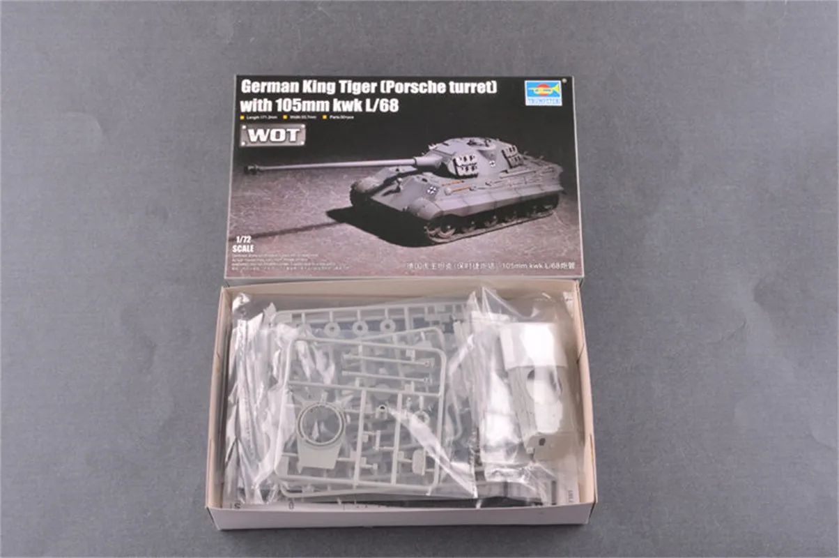 

Trumpeter масштаб 1/72 немецкий король тигр с 105 мм kwk L/68 военная пластиковая сборная модель танка # 07161