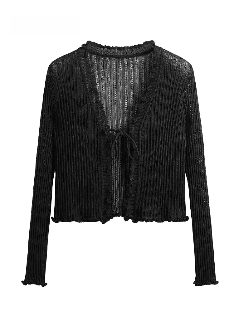 

JZZDEMM Long Sve Sun Protection irt oulder Wrap Women's Slim Fit Outerwear Wooden Ear Sli Thin Stripe Top