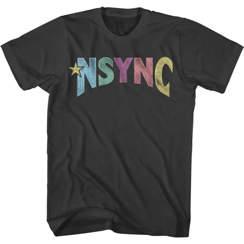 Nsync Boy Band T Shirt Timberlake Multi Color Logo New Official Smoke
