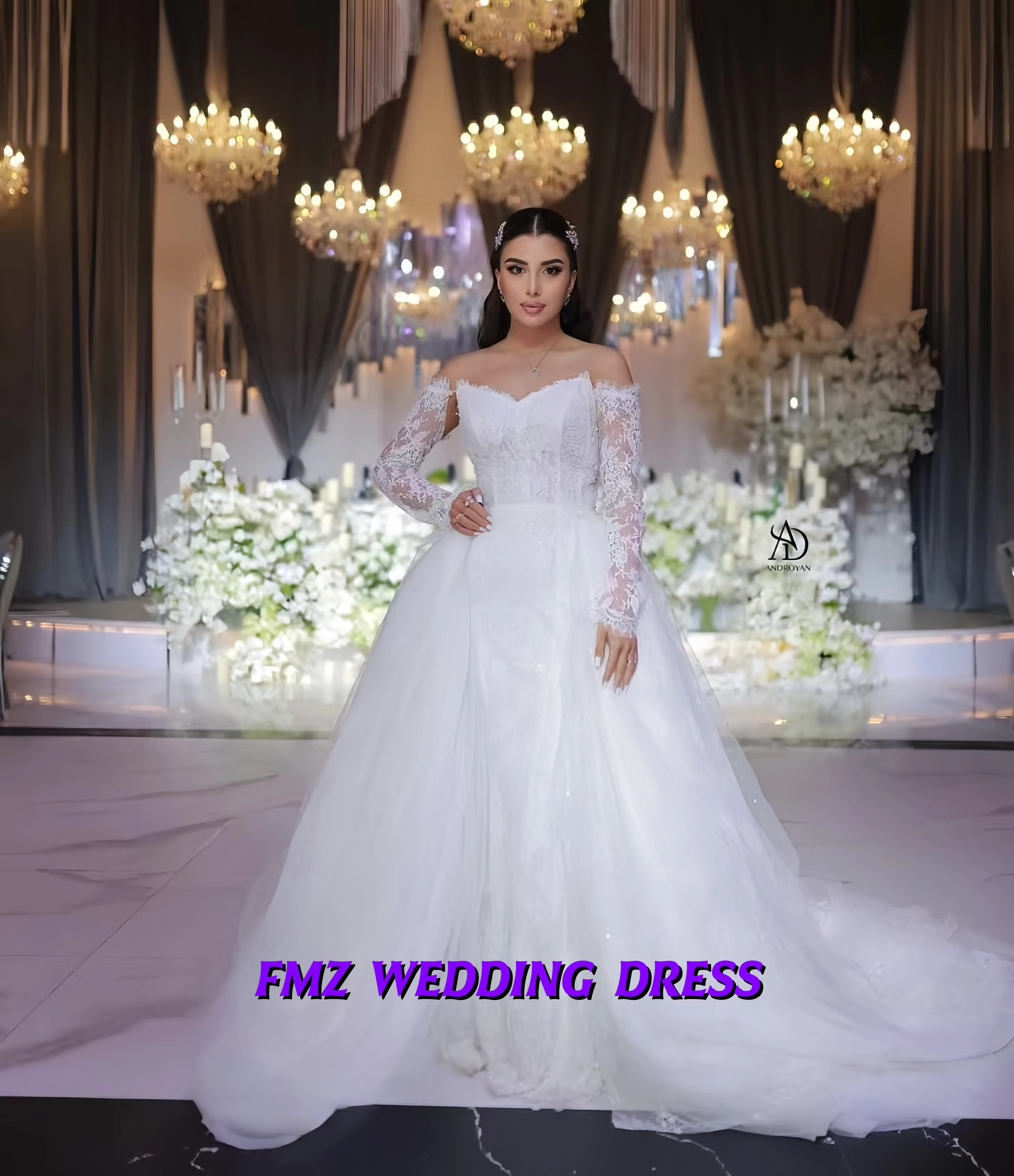 

Свадебное платье-баллон с длинными рукавами на заказ - великолепное платье для невесты, свадебное платье, vestidos de novia