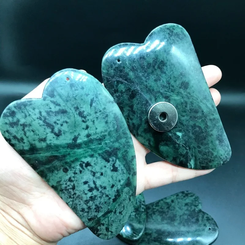 Piedra de rey de Medicina de Jade tibetano Natural con mango magnético para el cuidado de la salud, tablero de raspado de belleza corporal General