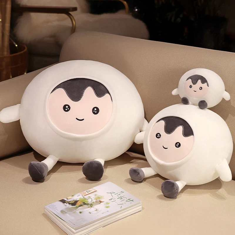 Kawaii Food Plush Toy Cartoon Happy Dumplings Black Tangyuan Brown Tangyuan Plush Toy Pendant Pillow Decoration