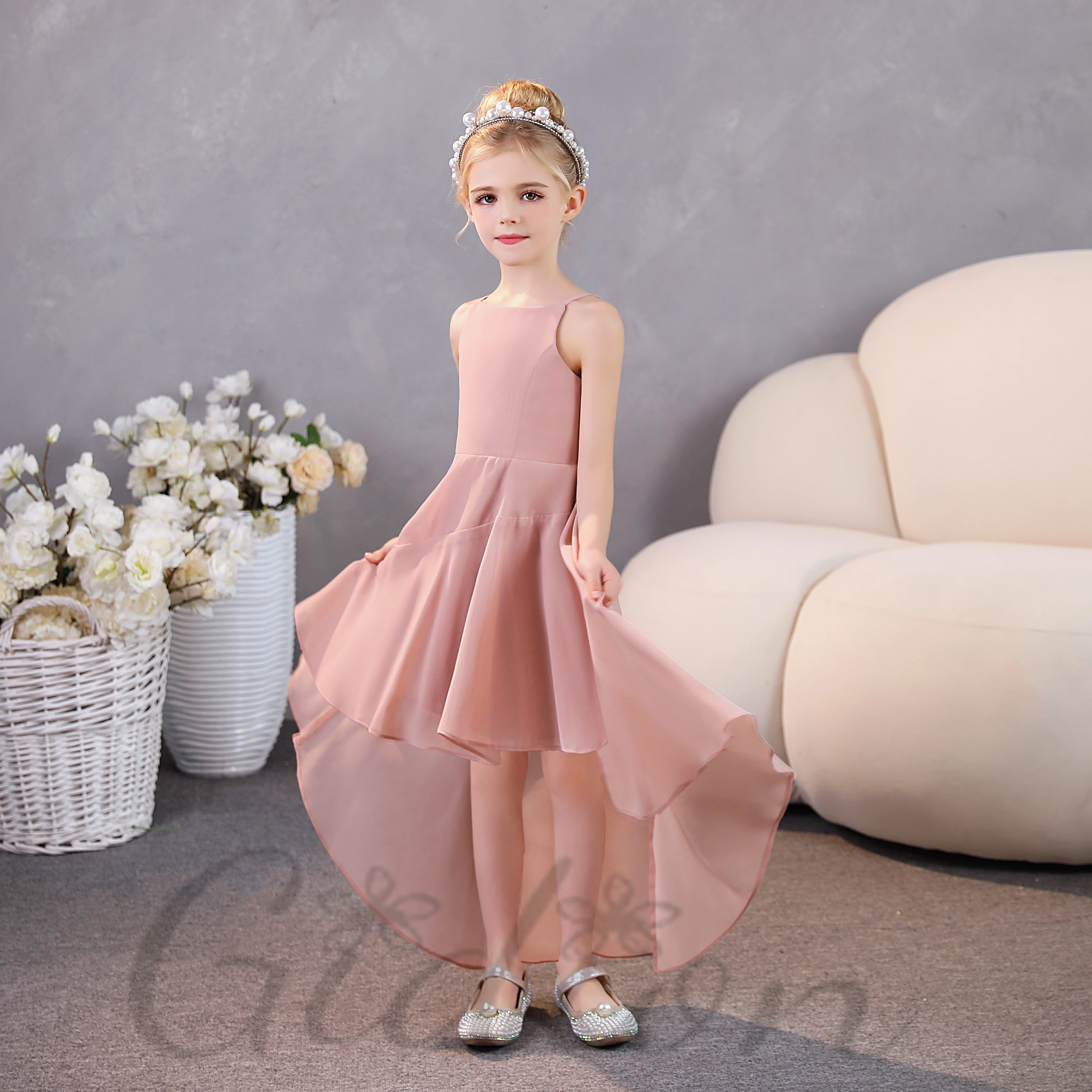 

Chiffon Junior Bridesmaid Dress For Children Wedding Ceremony Birthday Evening Party Show Graduation Celebration Banquet Pageant