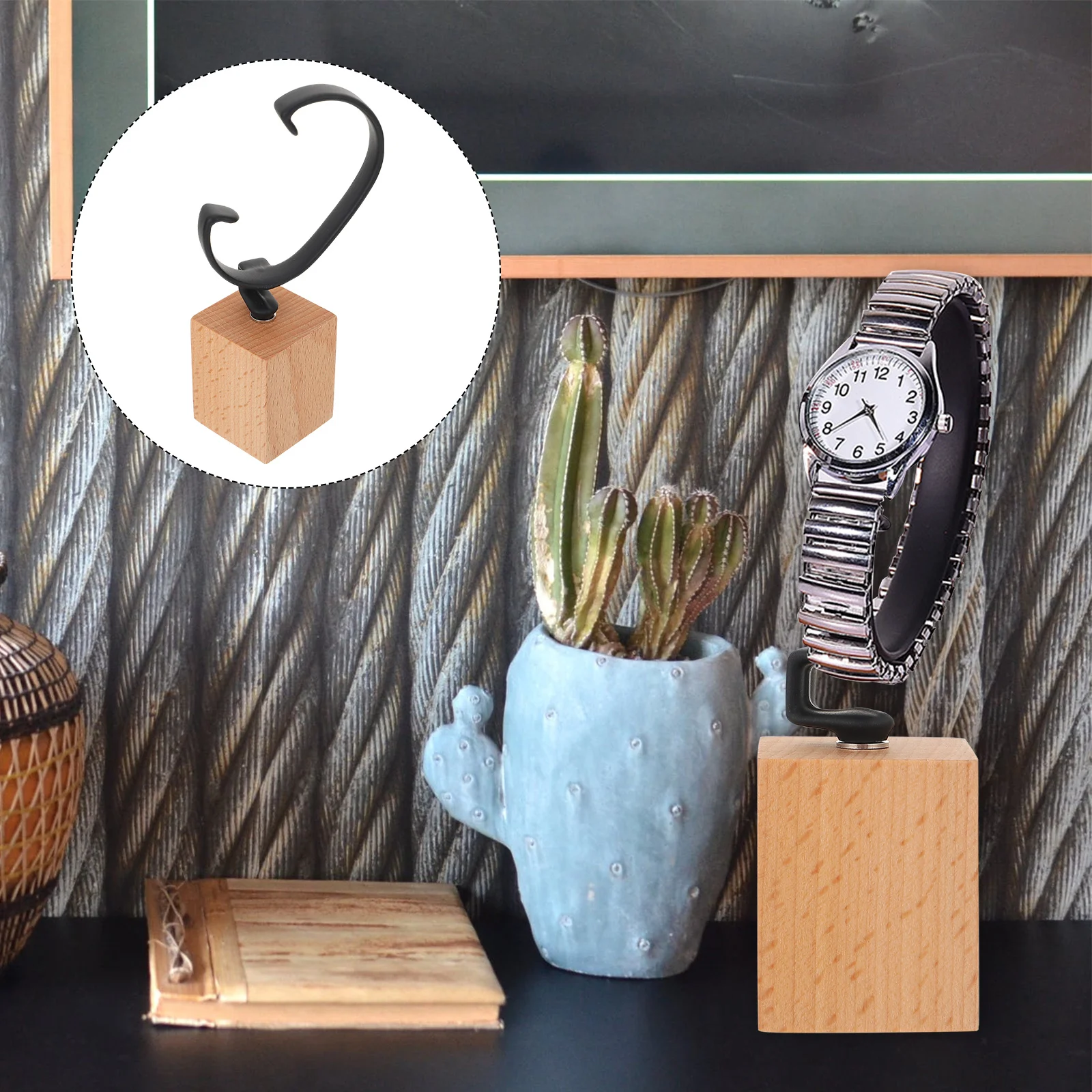 

1Pcs Natural Beech Watch Display Stand Jewelry Holder Decorative Storage Organizer Base for Watches Watch Display Stand