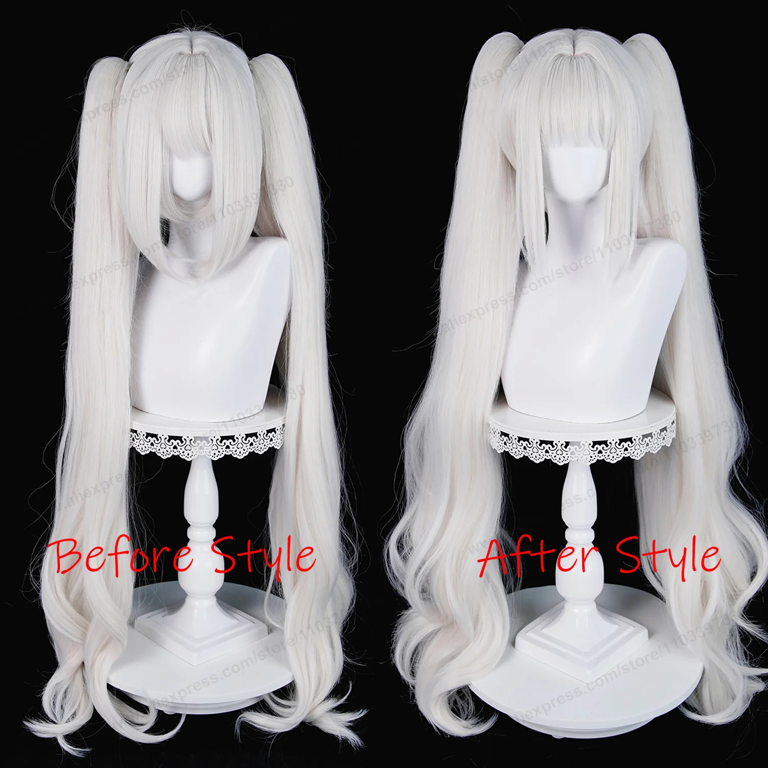 Blanc Cosplay Wig 100cm Long Off-White​ Women Hair Anime Cosplay Wig Halloween Puffy Yaki Heat Resistant Synthetic Wigs