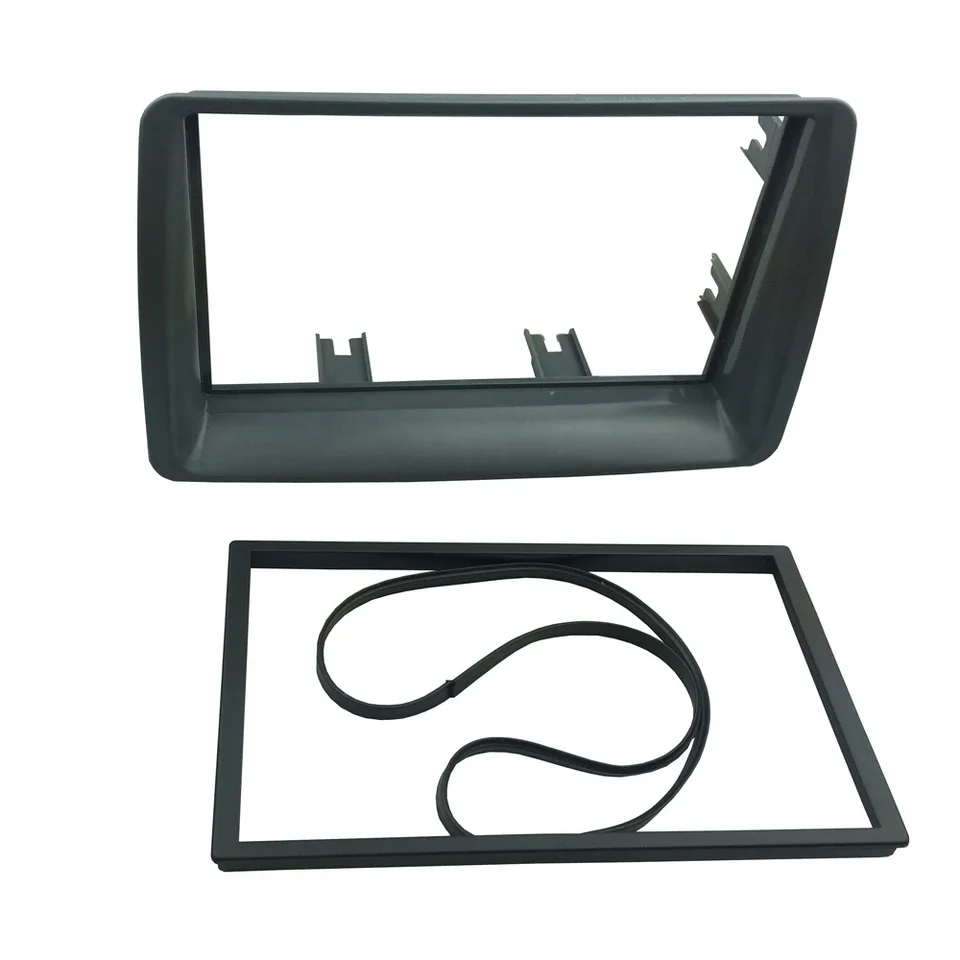 Kit De Montage Autoradio 2 DIN - Façade Cadre Compatible Fiat Panda (169) 2003-2012 Gris Argent