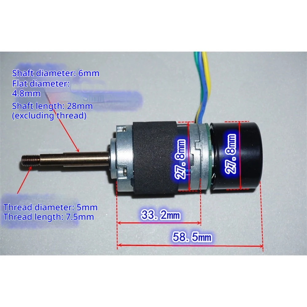 28mm Outer Rotor Brushless Planetary Gear Reducer Motor 12V High Torque All Metal 72:1 Ratio 3‑Stage Gearbox 68RPM Gear Motor