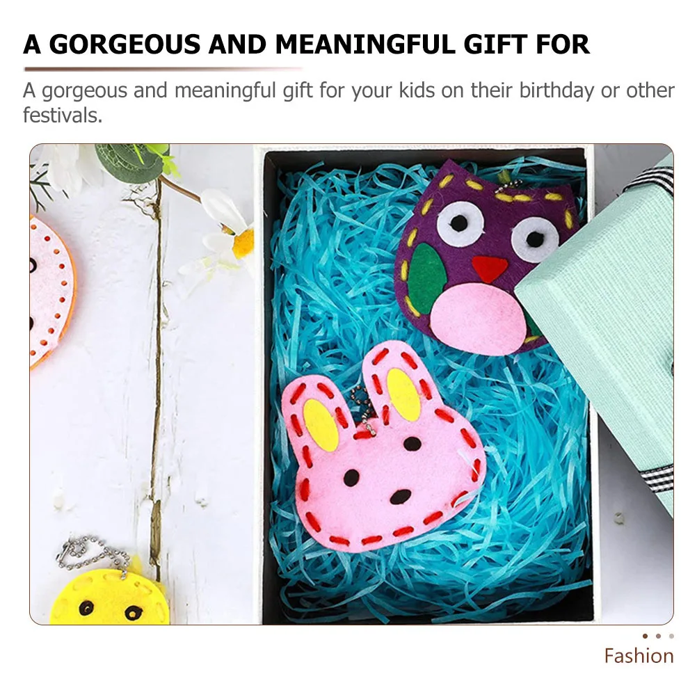 Kit de pendentifs animaux en tissu Non tissé, 8 pièces, ornement suspendu pour sac d'école fait à la main, matériaux artisanaux pour enfants, cadeaux créatifs