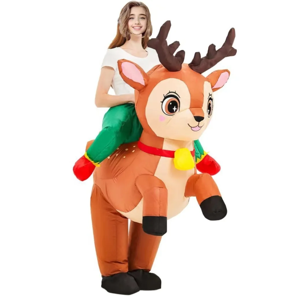 جديد عيد الميلاد نفخ تأثيري الدراجات الأيائل نفخ القماش الزنجبيل رجل عيد الميلاد ديناصور نفخ الملابس الدعائم الطرف