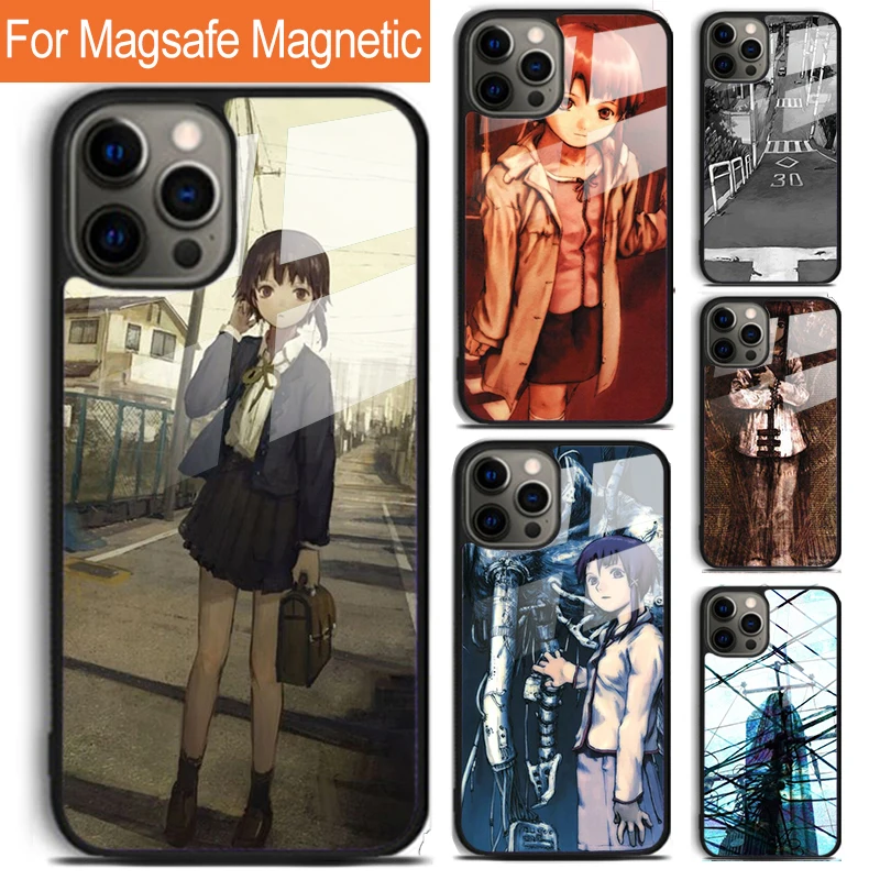 Serial Experiments Lain Phone Case For iPhone 16 15 14 13 12 11 Pro Max Plus Magsafe Magnetic Wireless Charging Cover