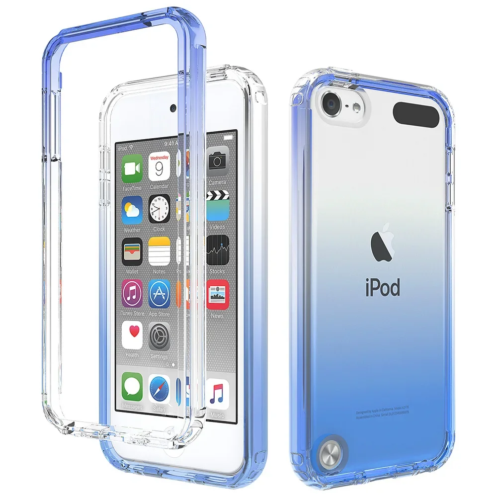 Transparent Case for Ipod Touch 5 Touch6 Touch 7 Hybrid Shockproof Tpu/pc Shell Dual Layer Clear Candy Color Cover Funda Capa