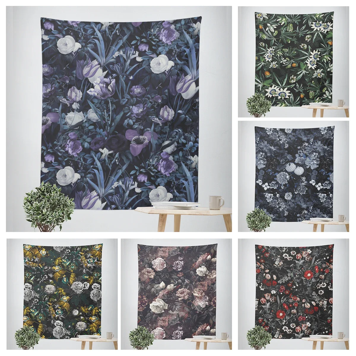 

Home decorations modern room decor items wall tapestry aesthetic bedroom wall art large fabric tapestrys boho retro flower leaf