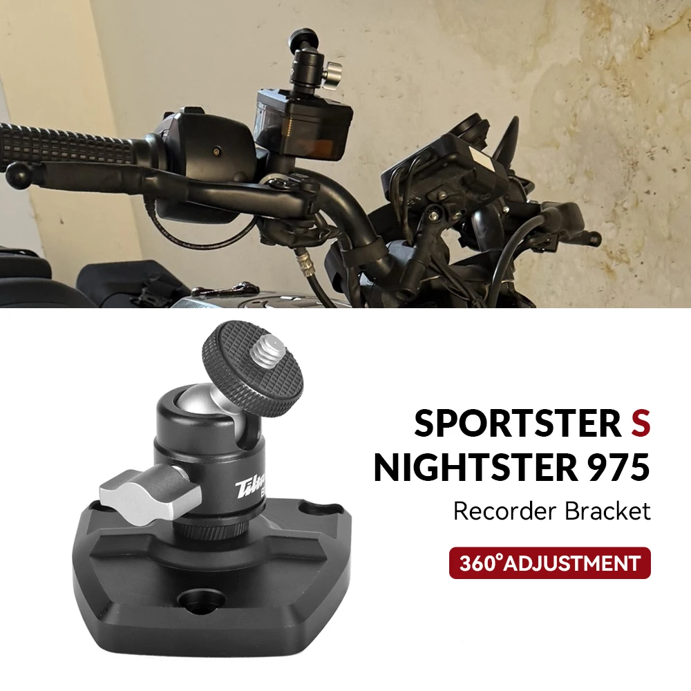 

New Motorcycle Accessories Handlebar Camera Mount Holder Driving recorder bracket For Sportster S RH1250 Nightster 975 RH975
